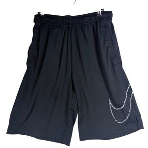 Nike Dri-FIT Mens Basketball Shorts Black Double Swoosh Graphic M RN56323